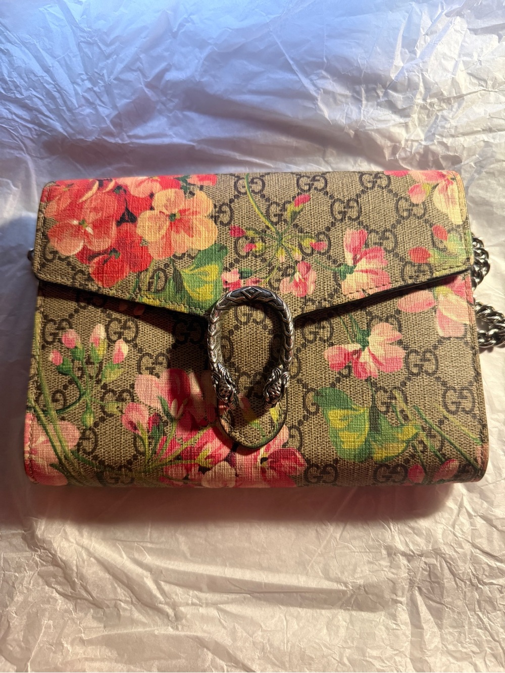 Like-New GUCCI Dionysus GG Blooms Wallet On Chain Bag - Picture 2 of 16